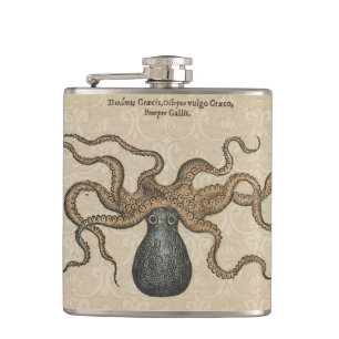 Petaca Pulpo Kraken Antiguo Marino Vida Silvestre Costera