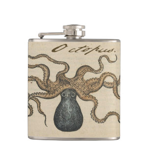Petaca Pulpo Kraken Antiguo Marino Vida Silvestre Costera