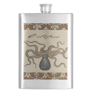 Petaca Pulpo Kraken Antiguo Marino Vida Silvestre Costera