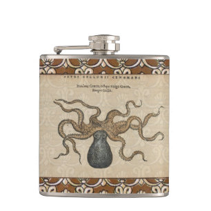 Petaca Pulpo Kraken Antiguo Marino Vida Silvestre Costera