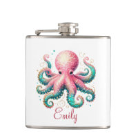 Pulpo Monograma Personalizado Brillante Lindo