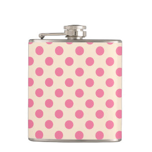 Petaca Punto de polka rosa sobre crema
