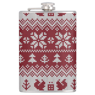 Petaca Punto, Navidades, ardillas, patrón vintage.