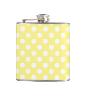 Petaca Puntos de polka blanco sobre amarillo limón