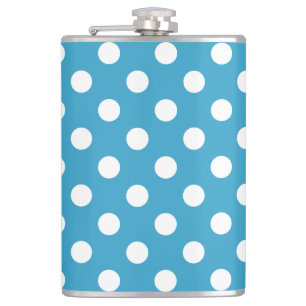 Petaca Puntos de Polka Blanco sobre fondo azul pavo real