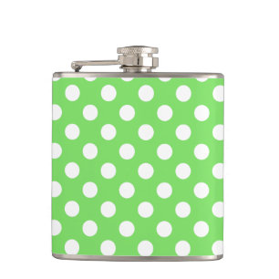 Petaca Puntos de polka blanco sobre verde manzana