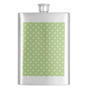 Petaca puntos de polka blancos y verdes de cal frescos y 