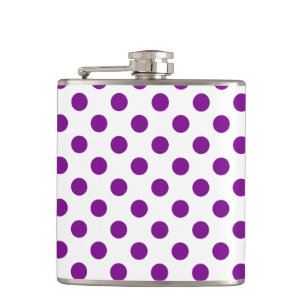 Petaca Puntos de polka morado y blanco