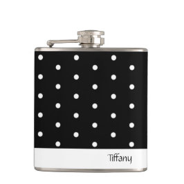 Petaca Puntos de polka negros y blancos