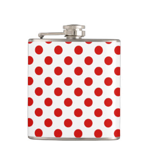 Petaca Puntos de polka rojos y blancos