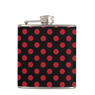 Petaca Puntos de polka rojos y negros