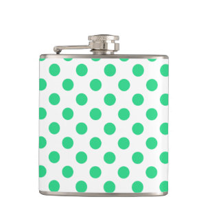 Petaca Puntos de polka verdes y blancos