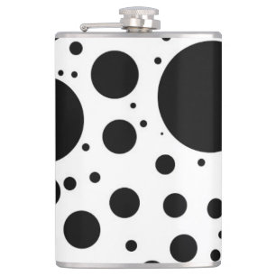 Petaca Puntos y círculos negros en blanco en tamaños