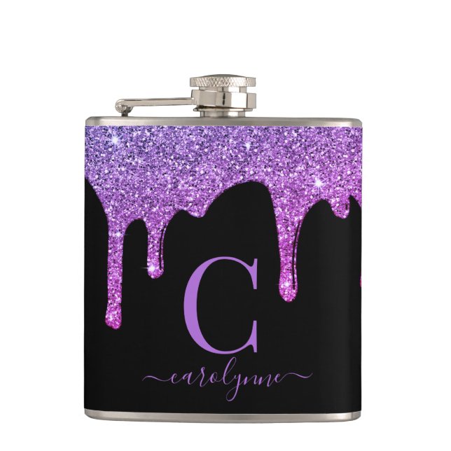 Petaca Púrpura Perforación Purpurina de espuma rosa calie (Anverso)