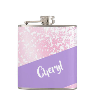 Petaca Púrpura, rosa y blanco purpurina sombrío