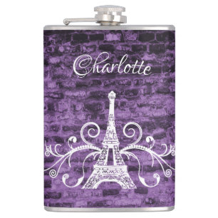 Petaca Púrpura Torre Eiffel Borge Flask