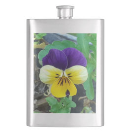 Petaca Púrpura y amarillo Pansy Classic Flask