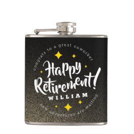 Petaca Purpurina de oro divertido estrellas jubilación nu