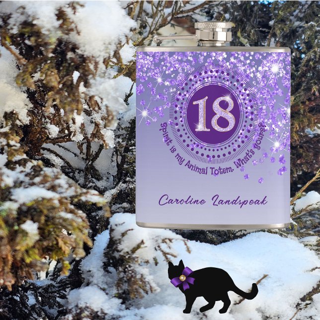 Petaca Purpurina dieciocho y púrpura y oferta de bebida (Subido por el creador)