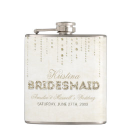 Petaca Purpurina dorado Look Bridesmaid Flask