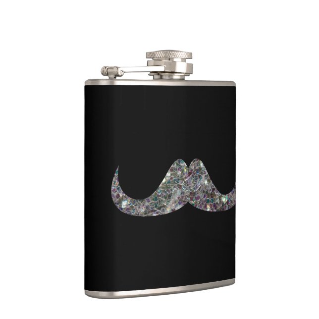 Petaca Purpurina Mustache Personalizar de mosaico de plat (Derecha)