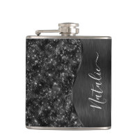 Purpurina negro Glam Bling Personalizado Metálico