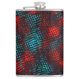 Petaca Quadriculados riscados de cor azul claro, vermelho