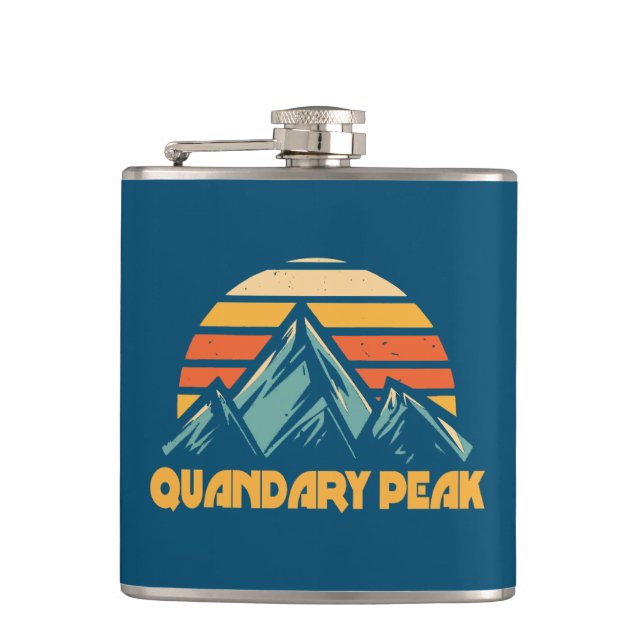 Petaca Quandary Peak Colorado Retro Turquesa (Anverso)