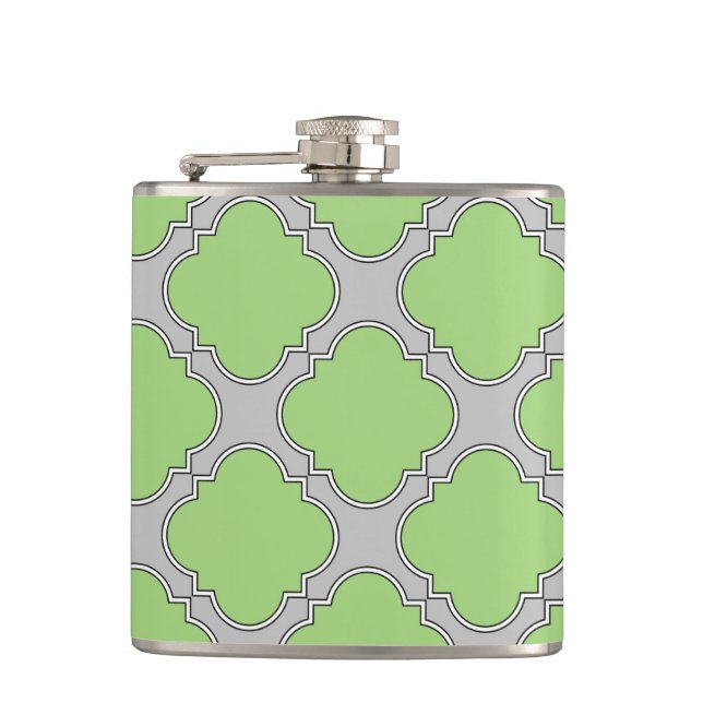 Petaca Quatrefoil verde (Anverso)