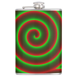 Petaca ¿Quer mudar o vermelho? Espiral verde chamativo.