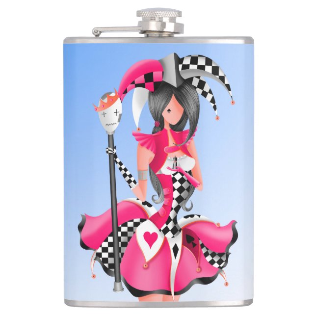 Petaca Quirky Jester & Puppet King Red (Anverso)