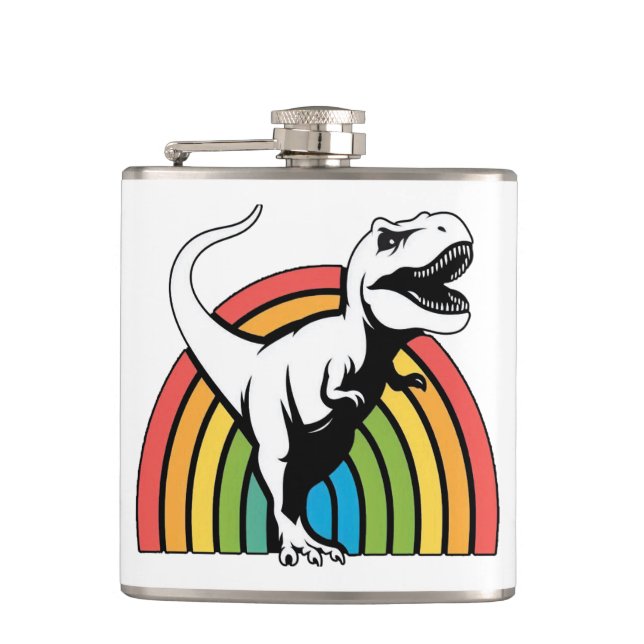 Petaca Rainbow T Rex (Anverso)