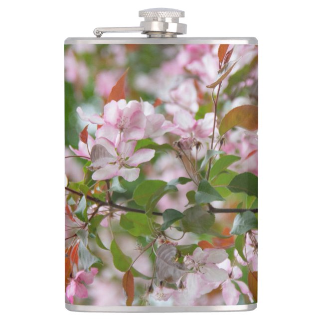 Petaca Rama delgada con flores manzana (Anverso)