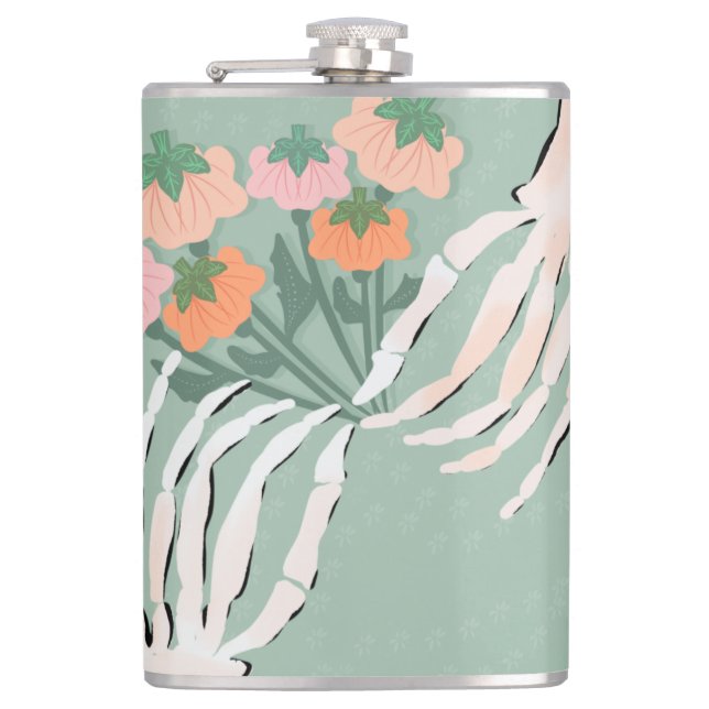 Petaca Ramo de calabaza esqueleto Halloween     (Anverso)