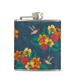 Petaca Ramos tropicales y colibríes