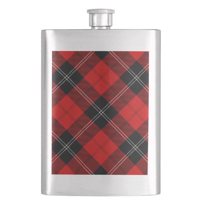 Petaca Ramsay tartan red black plon (Anverso)