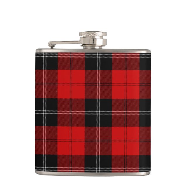 Petaca Ramsay tartan red black plon (Anverso)