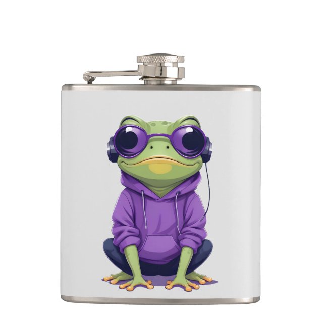 Petaca Rana con Hoodie Carácter animal divertido de Guay (Anverso)