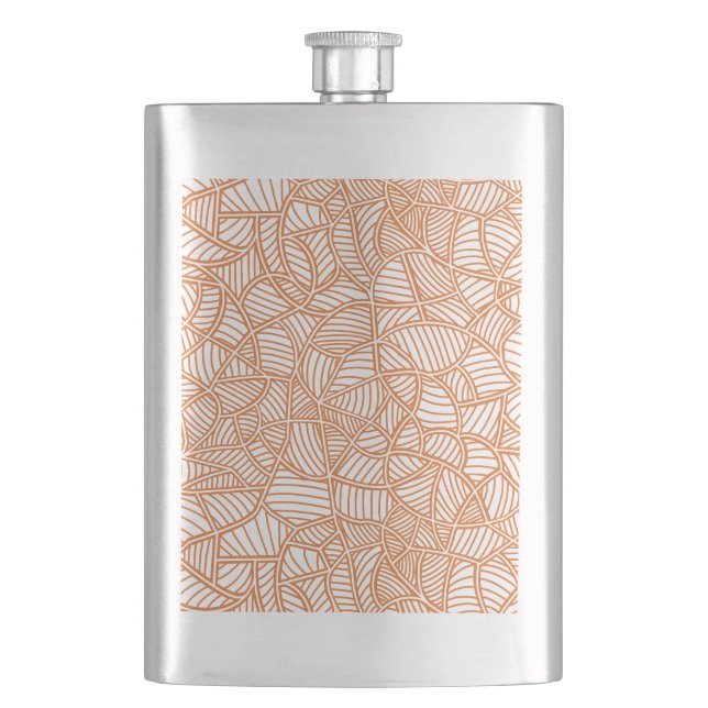 Petaca Random Leaf Mosaic Dark Naranja (Anverso)