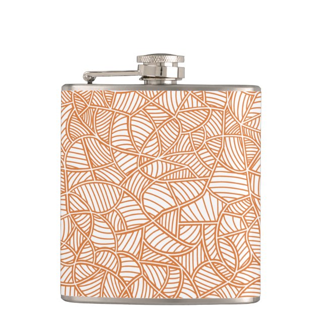 Petaca Random Leaf Mosaic Dark Naranja (Anverso)