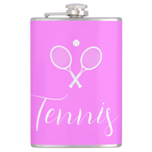 Petaca Raquetas de tenis y pelota rosa profundo 