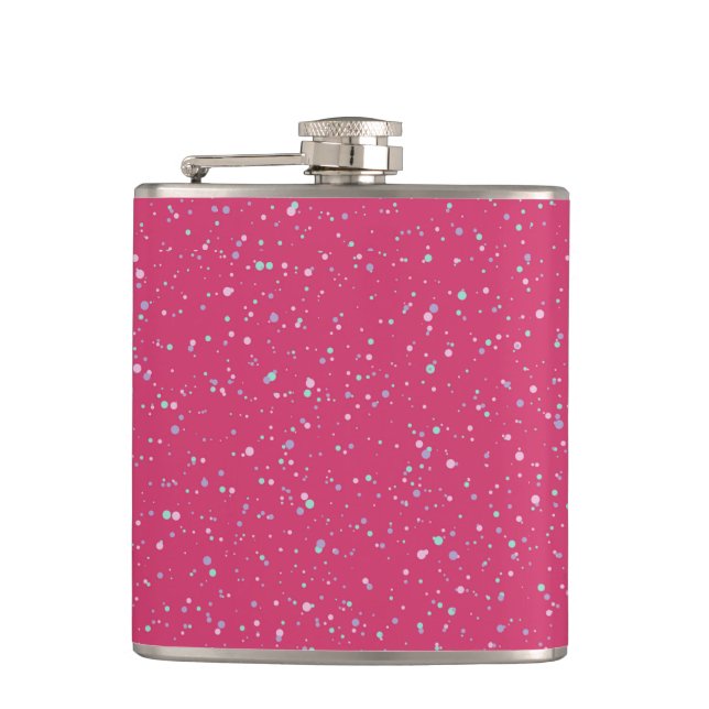 Petaca Raspberry Paint Speckled Pastel Splatter Paint Pai (Anverso)