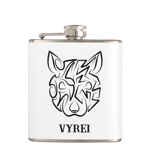 Petaca Rata tribal negra y blanca (Anverso)