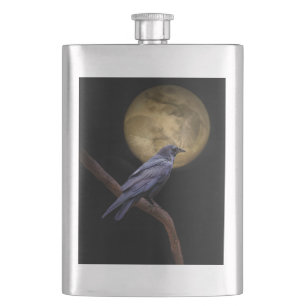 Petaca Raven de estilo gótico muy Guay y matraz lunar