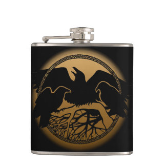 Petaca Raven Flask Personalizado Raven / Crow Art Drask F