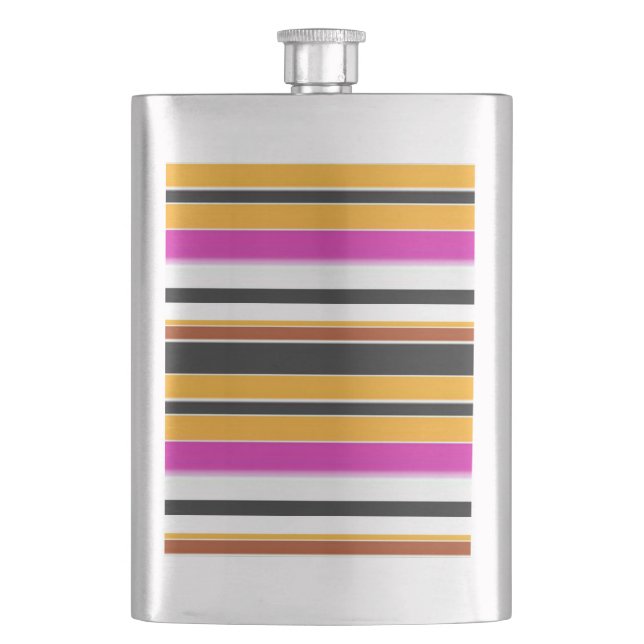 Petaca Rayas amarillas negras y cortas (Anverso)