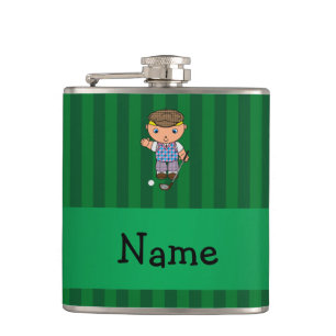 Petaca Rayas conocidas personalizadas del verde del