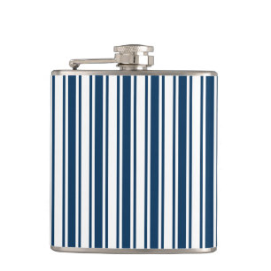 Petaca Rayas de caramelo azul y blanco de la marina