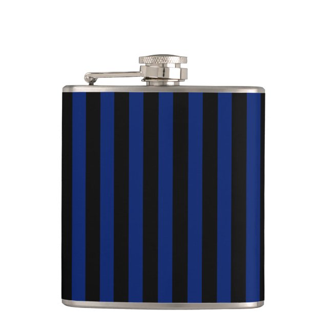 Petaca Rayas de caramelo azul y negro (Anverso)