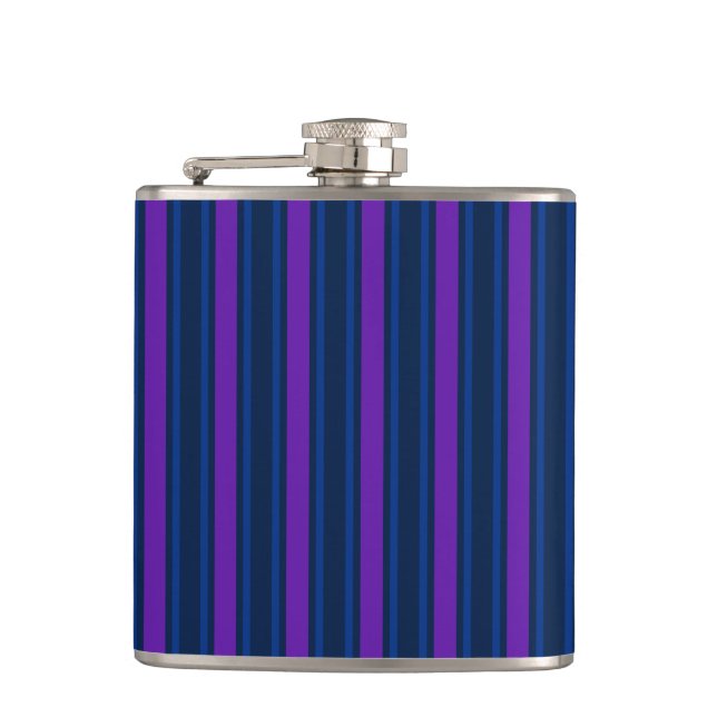 Petaca Rayas de caramelo azul y violeta (Anverso)